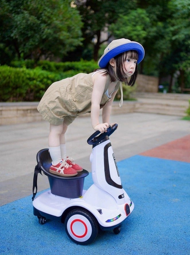 Bolivia's Multi-function Electric Scooter for Children, Four-Wheel Electric Scooter with Double Drive, Music and Light, UK Plug, for Kids Boys Girls - Image 5